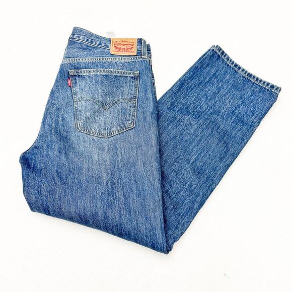 Levi's Low Pro Straight Denim Jeans Ripped Knees Med Wash Size 31 - Picture 9 of 9